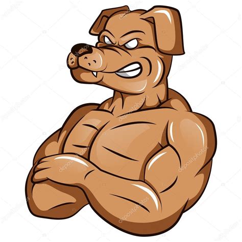 Dog Strong Mascot — Stock Vector © funwayillustration #64137345