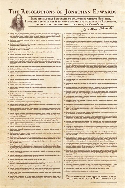 Jonathan Edwards Resolutions Glossy Poster