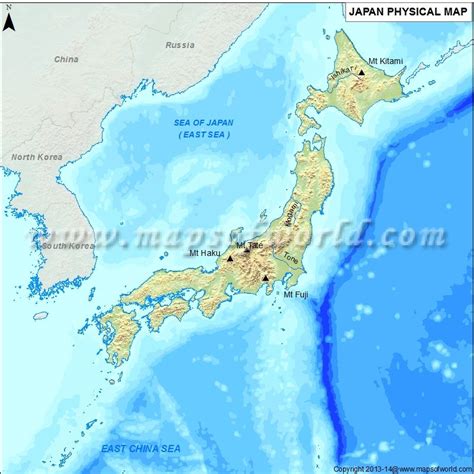 Physical Map of Japan, Japan Physical Map | Physical map, Map, Physics