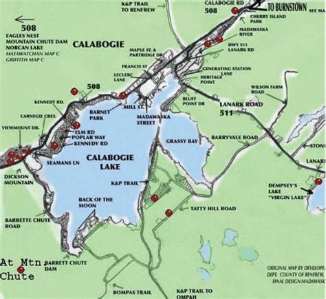 Fishing map of Calabogie lake Ontario Lake Games, Fishing Maps, Channel ...