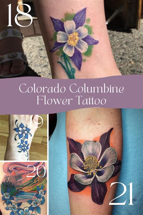 Colorado Columbine Flower Tattoo Ideas - Tattoo Glee