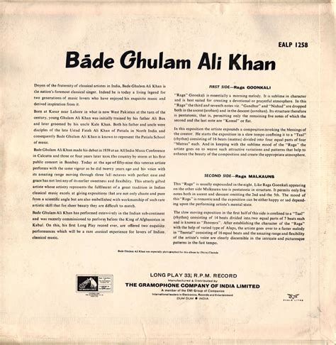 Oriental Traditional Music from LPs & Cassettes: Bade Ghulam Ali Khan (1902-1968) - Raga ...