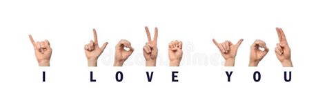 I Love You Finger Spelling in American Sign Language ASL Stock Photo - Image of letters ...