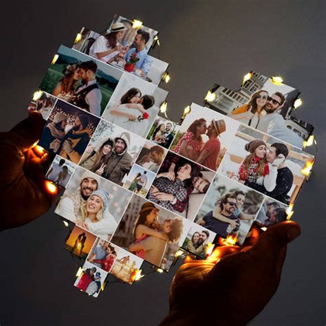 Personalisiertes Herz Foto Lampen Geschenk