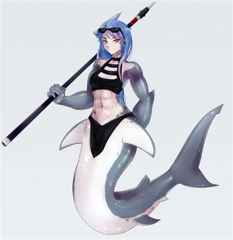 Shark Girl Abs | Monster Girls | Monster girl island, Monster girl ...