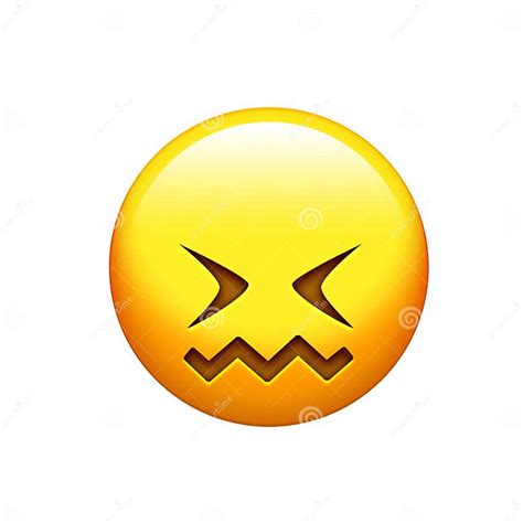 Emoji Yellow Doh, Upset Face and Closing Eyes Icon Stock Illustration - Illustration of ...