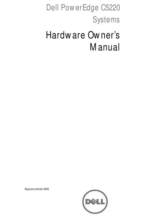 DELL POWEREDGE C5220 HARDWARE OWNER'S MANUAL Pdf Download | ManualsLib