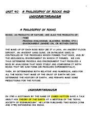 UNIT 4C. Q2 THE PHILOSOPHY OF ROCKS AND UNIFORMITARIANISM.pdf - 1 UNIT 4C. A PHILOSOPHY OF ROCKS ...