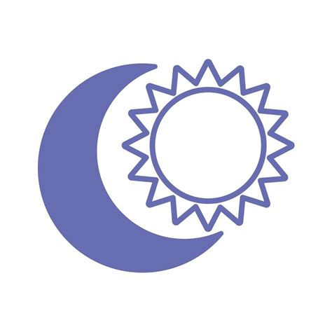 Línea de luna y sol y diseño de vector de icono de estilo de relleno ...