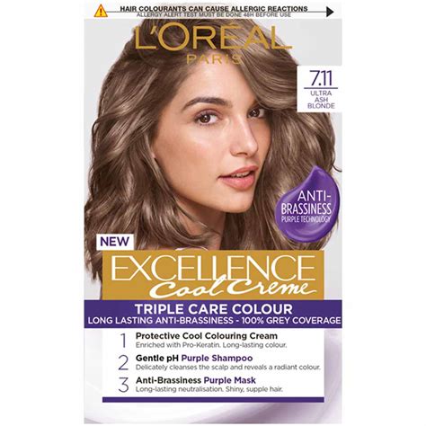 L'Oreal Paris Excellence Cool Crème Hair Dye Ultra Ash Blonde 7.11 | Wilko