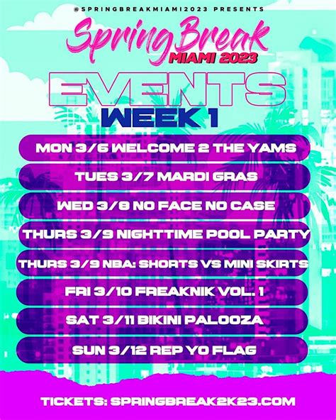 MIAMI SPRING BREAK 2023 Week 1 (3/6 - 3/12) | MIAMI, FL | March 6 to March 13