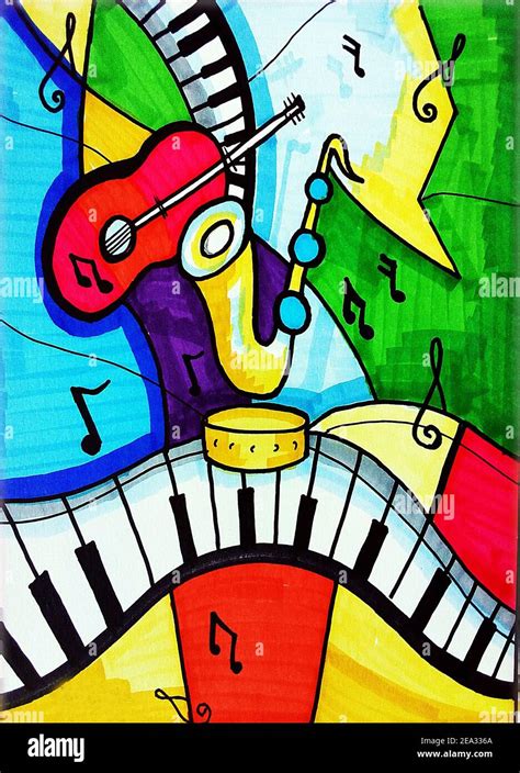 Art ,Drawing ,Abstract ,Copic, color ,Music ,Triangle ,Curve, Square ...