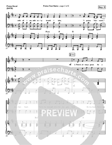 Praise Your Name Sheet Music PDF (North Point Worship) - PraiseCharts