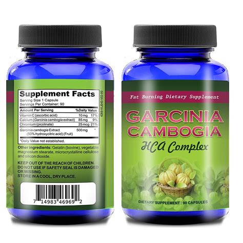 Garcinia Cambogia HCA Complex Natural Appetite Suppressant and Weight ...