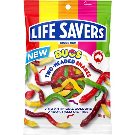 Life Savers Duos Two-headed Snakes Share Bag 192g | Woolworths