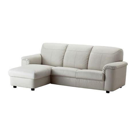 Leather White Sofa TIMSFORS Two-seat sofa with chaise longue - Mjuk ...