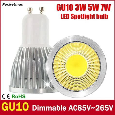 Super Bright GU10 LED Bulb 3W 5W 7W LED lamp light GU10 COB Dimmable GU ...