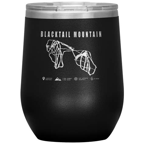 Blacktail Mountain Montana Ski-Resort Map Wine 12oz Tumbler - Black | Montana ski resort ...