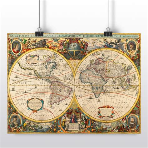 Old World Map, Vintage World Map Canvas, Old World Map Print, New Map ...