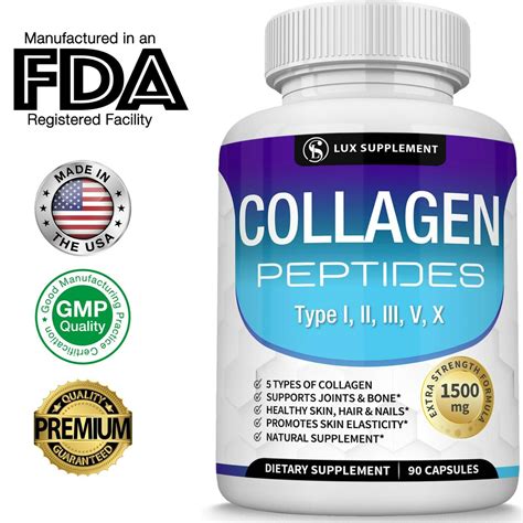 Multi Collagen Pills Collagen Peptides (Types I, II, III, V & X) - Walmart.com - Walmart.com