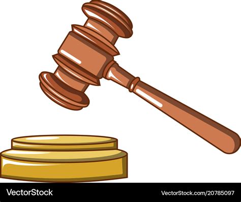 Judge wood hammer icon cartoon style Royalty Free Vector