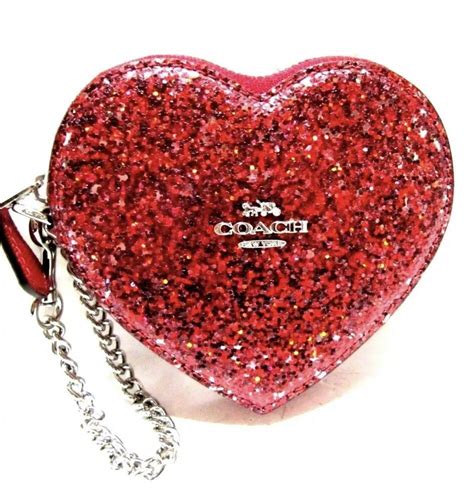 Coach Wizard of Oz Red Glitter Heart Zip Around Coin Purse F39078 for sale online | eBay | Red ...