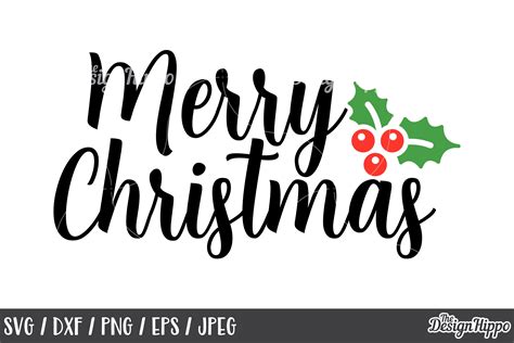 Merry Christmas SVG, DXF, PNG, Cut Files, Cricut, Designs (155103) | Cut Files | Design Bundles