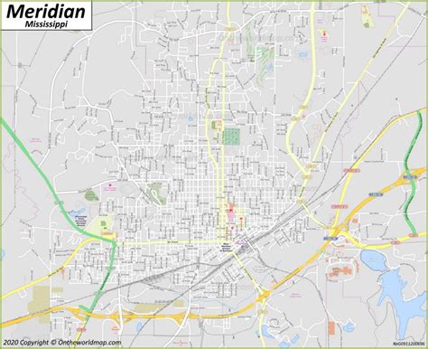 Meridian Map | Mississippi, U.S. | Discover Meridian with Detailed Maps