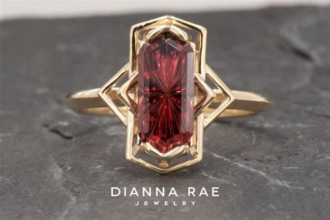 14kt Yellow Gold John Dyer Cut Malaya Garnet Ring – Dianna Rae Jewelry