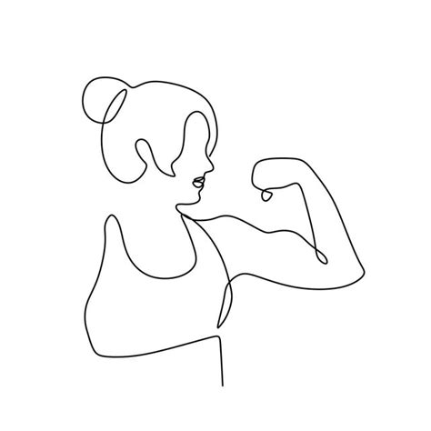 Strong Women Vector Design Images, Strong Women Continuous One Line ...