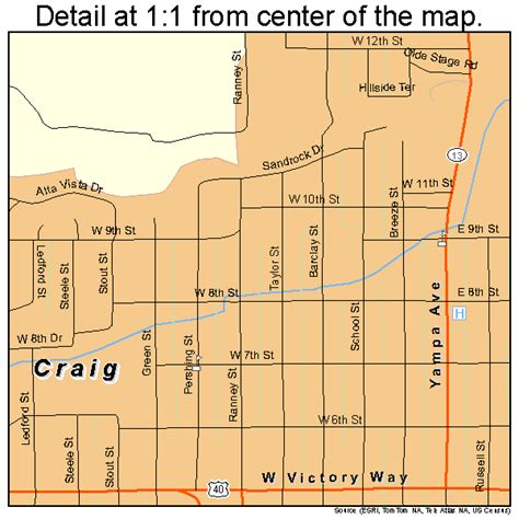 Craig Colorado Street Map 0817760