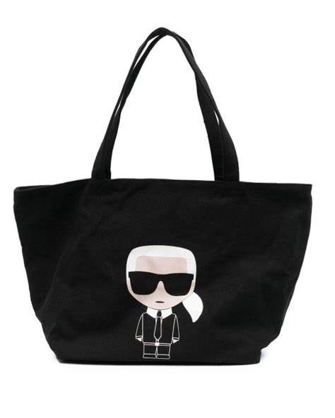 Karl Lagerfeld Logo-print Detail Shoulder Bag in Black | Lyst