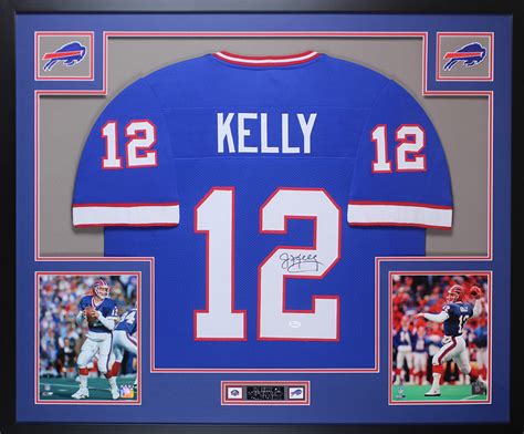 Jim Kelly Autographed and Framed Blue Bills Jersey