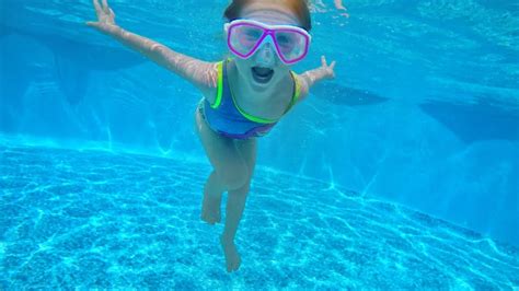 ADLEY LEARNS TO SWIM UNDERWATER!! My Secret Birthday Party in a Backyard Pool with the Family ...