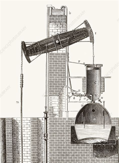 Newcomen's Atmospheric Steam Engine - Stock Image - C024/9022 - Science Photo Library