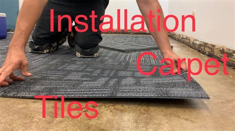 Carpet tile installation - YouTube