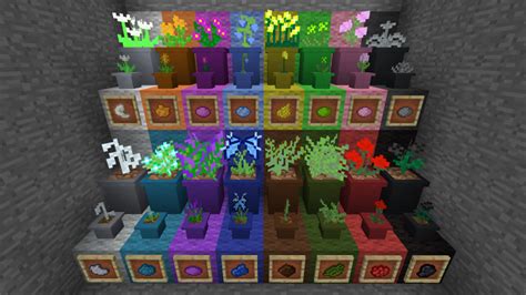 Terraqueous Mod - Flowers - Sixteen different color flowers generate in the world. These can be ...