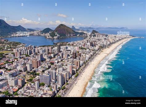 Rio de Janeiro, Brazil, aerial view of Ipanema Beach and Lagoa during summer, daytime Stock ...