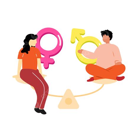 Women And Man Gender Equality Illustration, Women, Men, Equality PNG ...