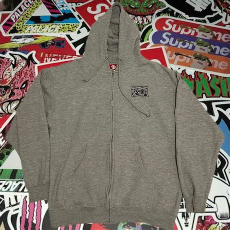 Vintage Element Grey Zip Up Hoodie Size L Excellent... - Depop