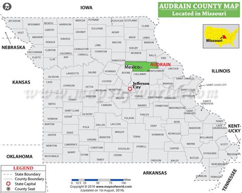 Audrain County Map, Missouri