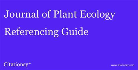 Journal of Plant Ecology Referencing Guide · Journal of Plant Ecology citation (updated Aug 19 ...