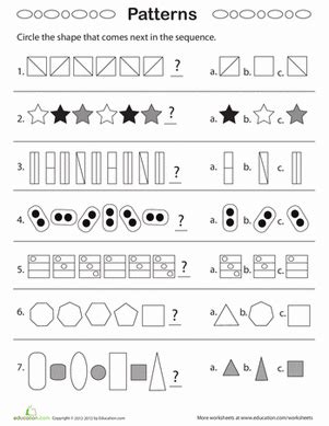 Geometric Patterns: What Comes Next? | Worksheet | Education.com ...