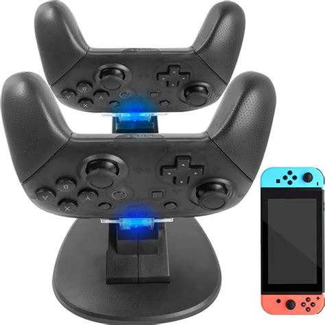 For Nintendo Switch Pro Controller Charger Dual Controller Charger Charging Dock Stand Station ...