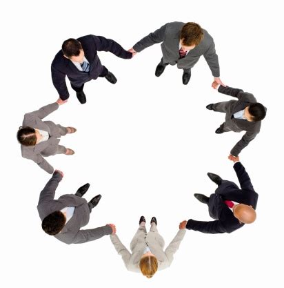 Business People Standing In A Circle Isolated Stock Photo - Download ...