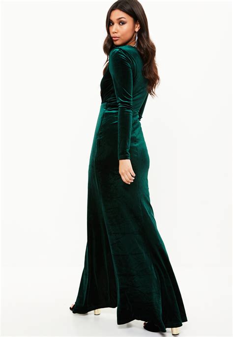 Green Velvet Long Dress – Fashion dresses