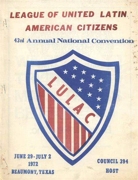 [LULAC 43rd Annual National Convention Booklet - 1972] - Page Front Cover - The Portal to Texas ...