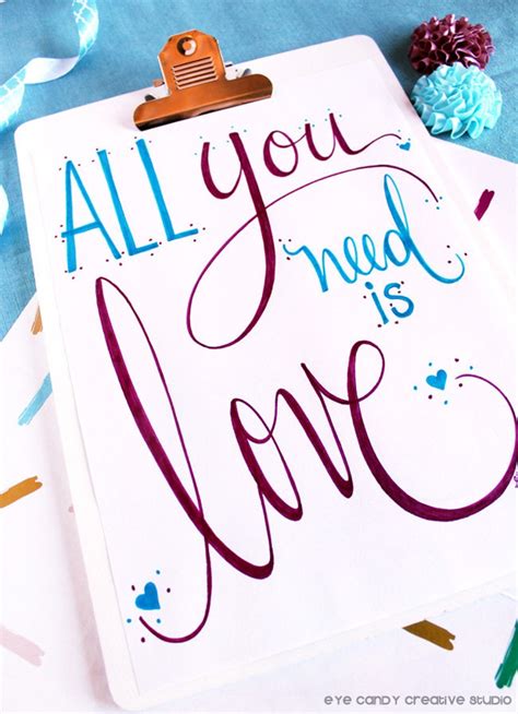 ART PRINT All You Need is Love Digital Art Print Hand Lettered Art Print Hand Lettering ...