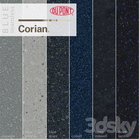 3d models: Stone - Dupont Corian Kitchen Countertops Blue 1