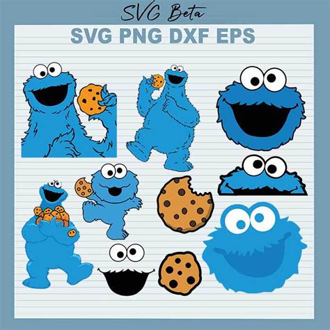 Cookie Monster Sesame Street SVG, Cookie Monster Bundle SVG, Sesame Street Bundle SVG